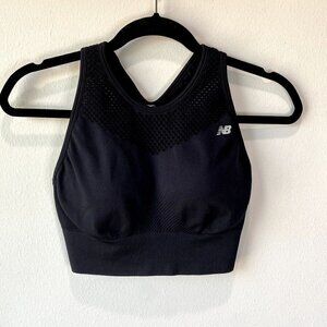 New Balance Logo Sports Bra Black